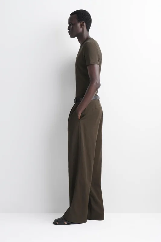 COS Slim-Fit Cotton Crepe Lightweight T-Shirt in Brown - Men
