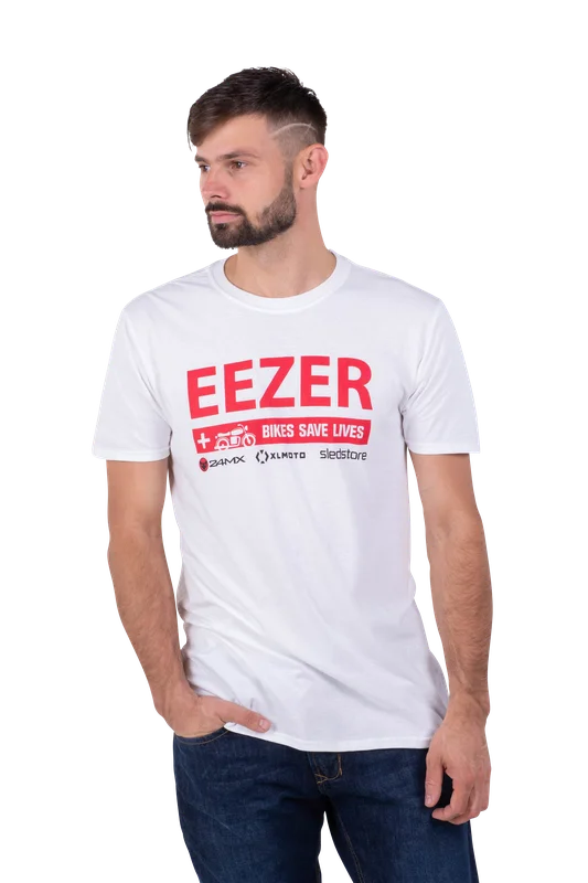 Spende an Eezer: "Bikes save lives" T-Shirt in. Weiß S