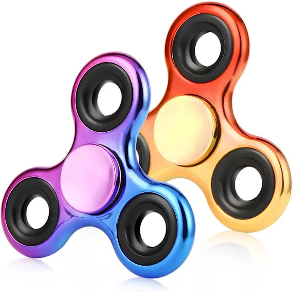 Fidget Spinner 2-pak, julegave til børn og teenagedrenge - Fidget-legetøj til børn Metal Fidget Spinners Sensorisk legetøj til børn med Au