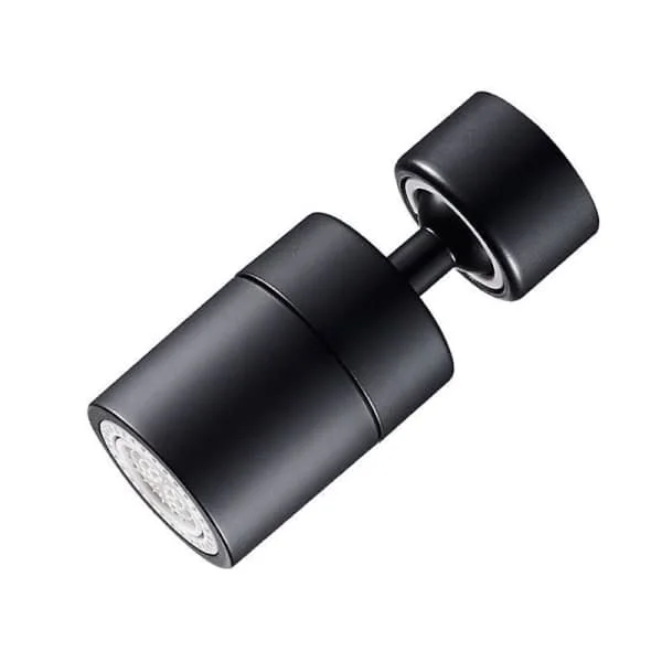 Faucet Aerator (Svart), 360° Roterande Munstycke för Köksblandare, 2 Lägen