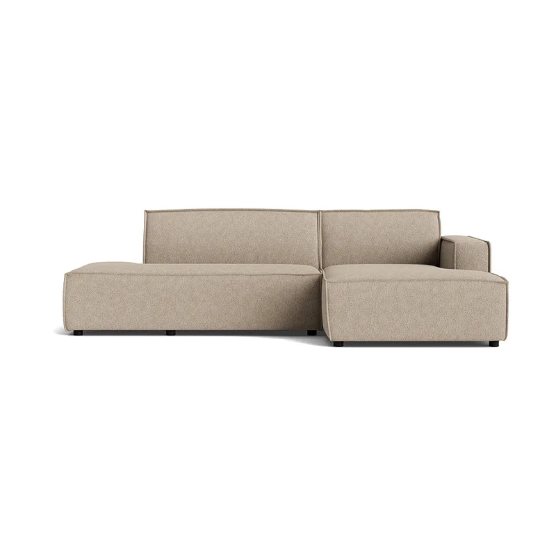 Lyon chaiselong sofa, højrevendt, open end, Aragon Grå/Beige, komfortabel hjørnesofa med chaiselong, 278x160x78cm - Sofa, chaiselong