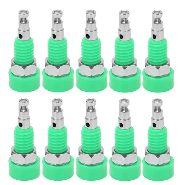 2 mm Banana Hona Jack Socket Connector Adapter Panel - 10st, grön, för elektroniskt instrument