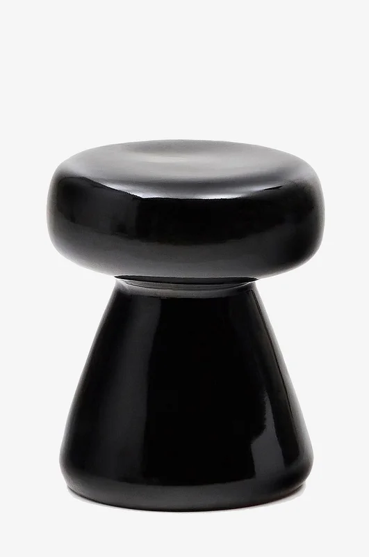 Kave Home - Musta keraaminen sivupöytä Manya, Ø 38 cm. - Musta - Sivupöydät - - Homeroom