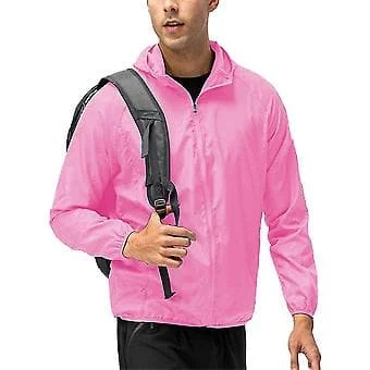 Lett Herre Fritidsjakke Combat Utendørs Turhette Kåpe Topper-r (XL Rosa)