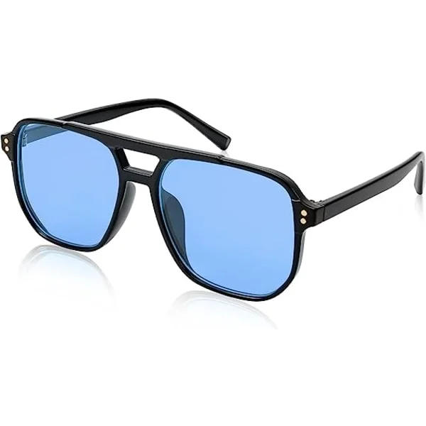 IC Retro Kvadratiske Aviator Solbriller Kvinner Menn 70-tallet Vintage Trendy Plastramme Solbriller