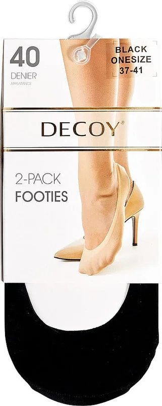 Decoy Footies lasercut Strømpebukser 2-pak Sort 37-41, Tøj & Bolig, Strømper, Footies