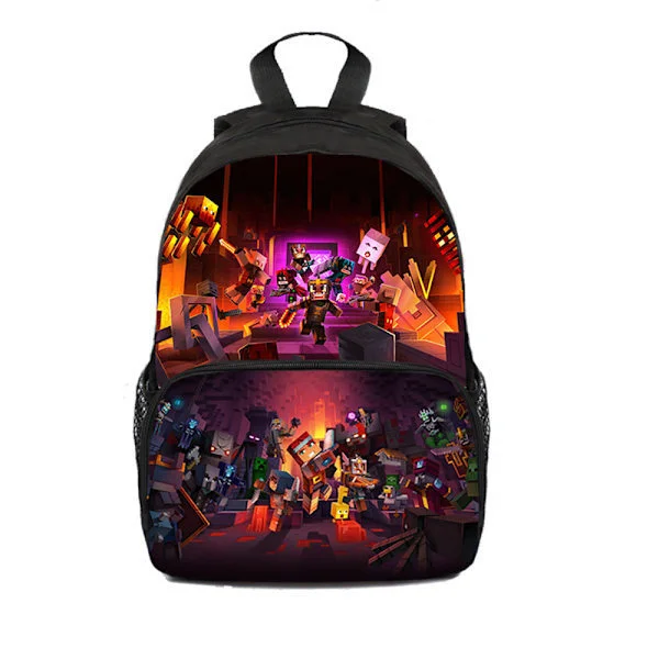 Minecraft Backpack for Kids, School Bag Character Backpack for Boys and Girls, Style CC