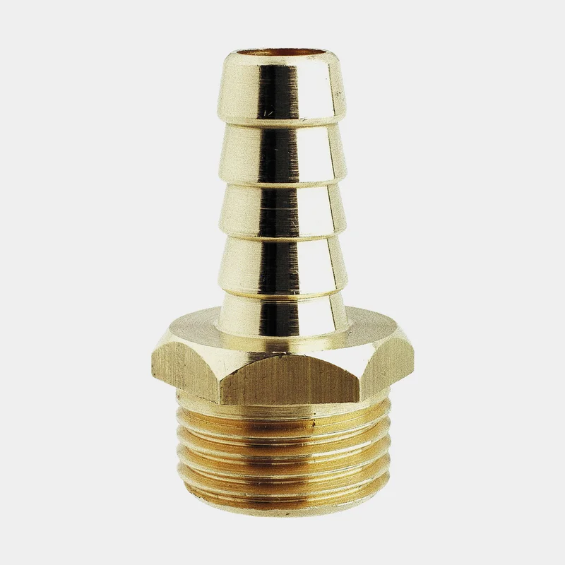 Slangnippel Maestrini Male Hose Tail, messing, 1/4" G (BSP) (extern) naar 10 mm (25/64") slang