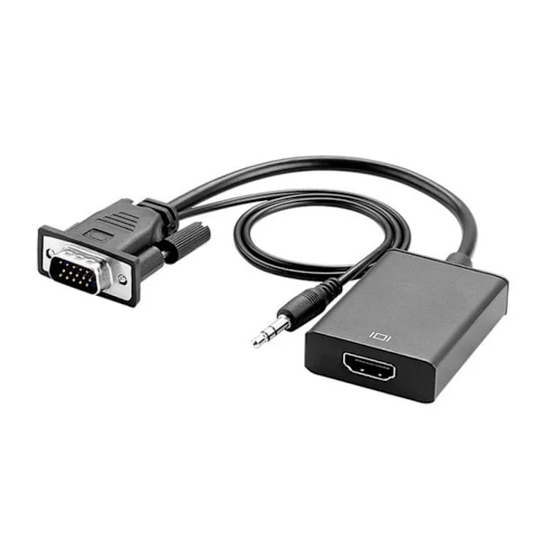 Kompatibel VGA til HDMI-adapter 1080P@ VGA hann til HDMI hunn-konverterer for PC, bærbar PC, TV-boks til HDTV, skjerm, monitor