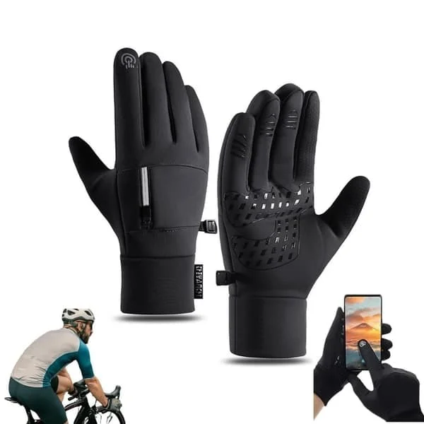 Unisex Waterproof Cycling Gloves Winter Warm Sports Gloves Touchscreen Anti-Slip Windproof Thermal
