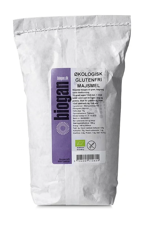 Biogan Majsmel glutenfri Ø 1 kg, Helse & Madvarer, Mel, Majsmel