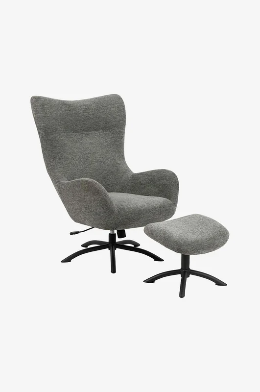 AC Design Furniture - Lænestol med skammel Lexus - Grå - Lænestole - Fra Homeroom