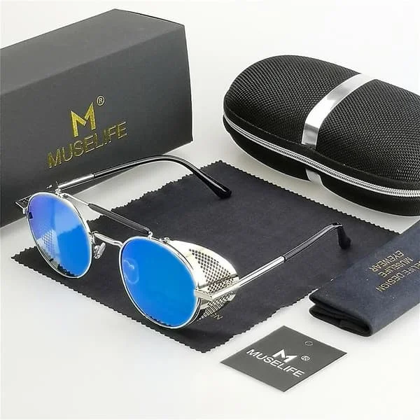 Retro Round Metal Sunglasses, Steampunk Men, Women, Glasses Uv Protection