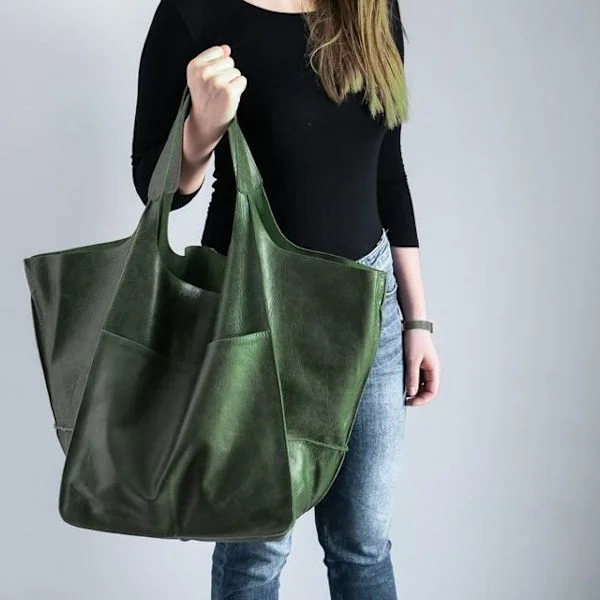 Large Shoulder Bag Leather Handbag Tote Shoulder Bag Women's Shopping Bag Women's Bag