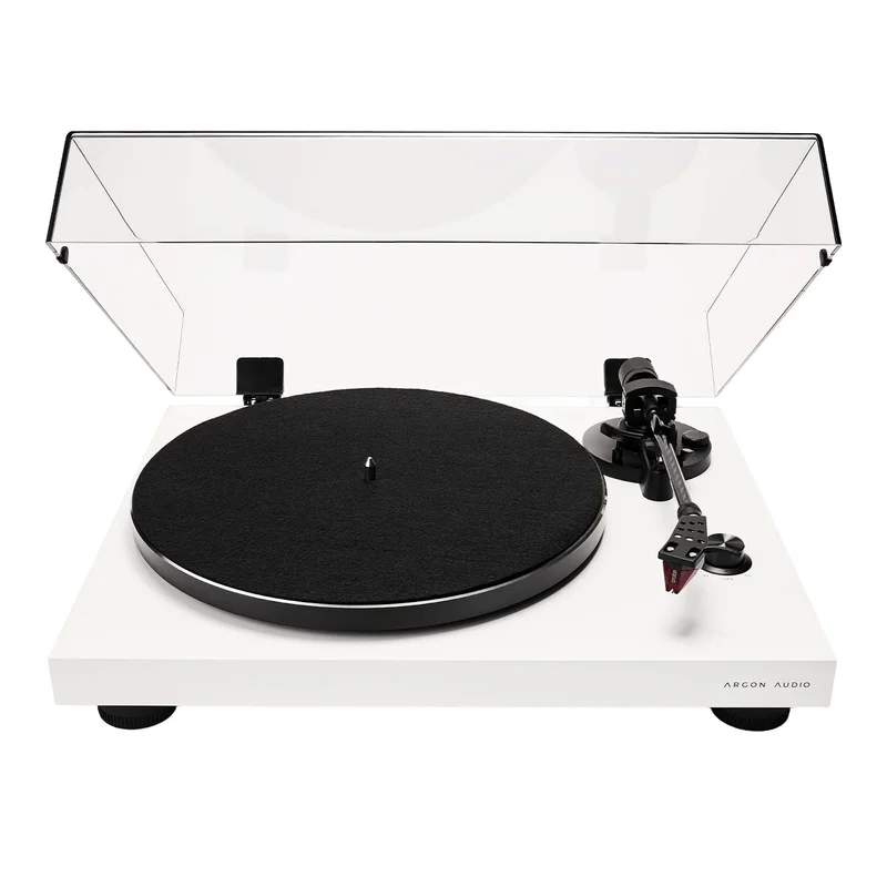 Argon Audio TT-3 Plus Pladespiller med indbygget RIAA-forstærker og Ortofon OM5e pickup i Hvid