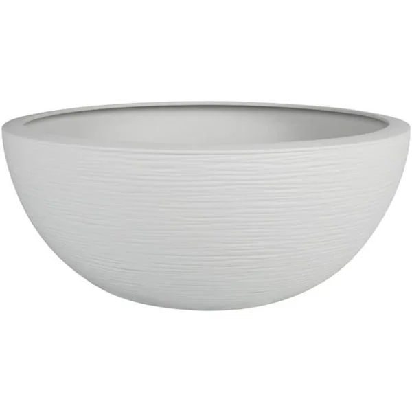 Potte i keramik Ø 40 cm - EDA - Graphit Up - 14,9 L - Indendørs/ Udendørs - Grafisk Dekor - Ø 40 x H. 16,5 cm - Hvid Cérusé