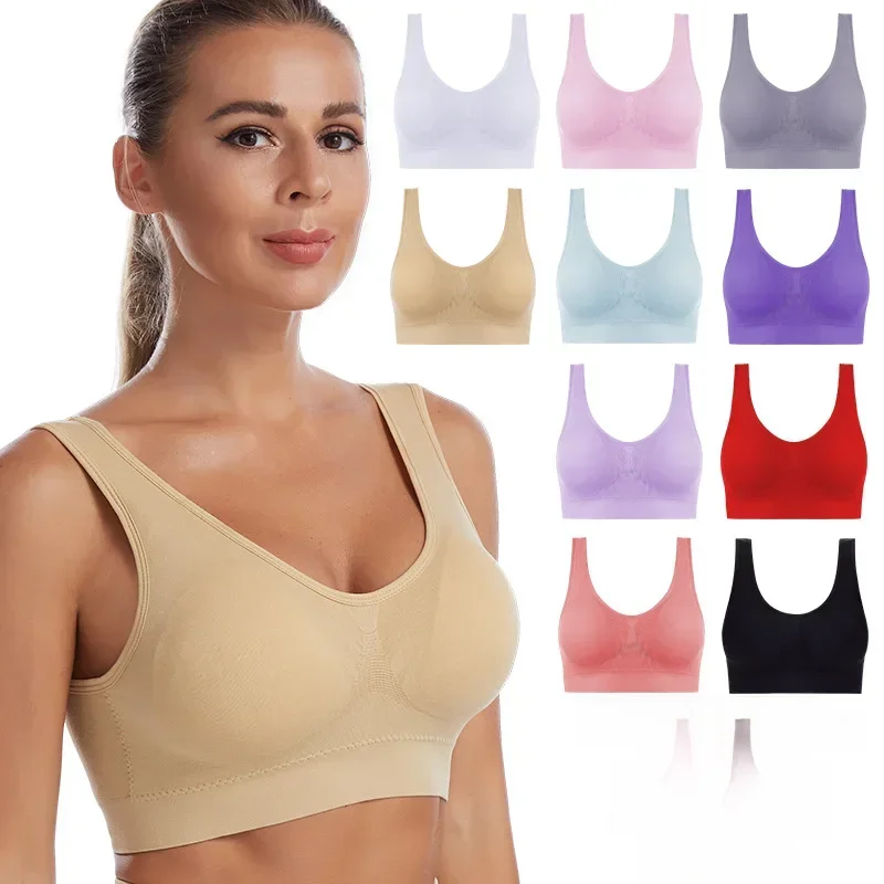 AliExpress - Soutien-gorge rembourré sans couture pour femme, soutien-gorge grande taille, bralette sans fil respirante, sous-vêtements confortables, 