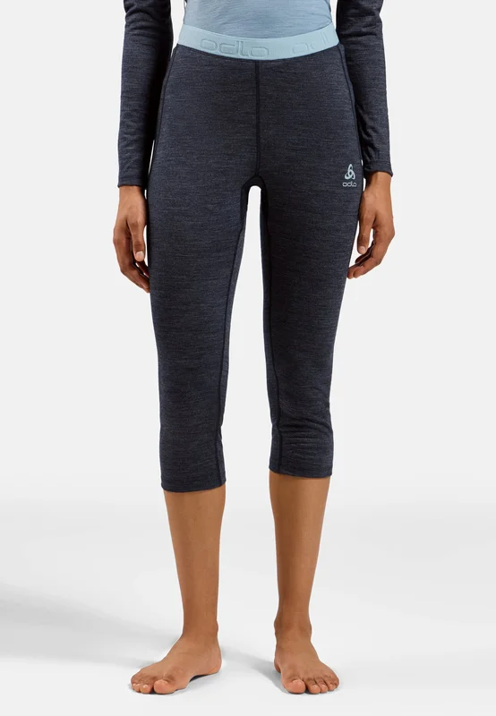 Odlo Natural Performance Wool 150 Base Layer 3/4 Bukse for dame, XS, blå