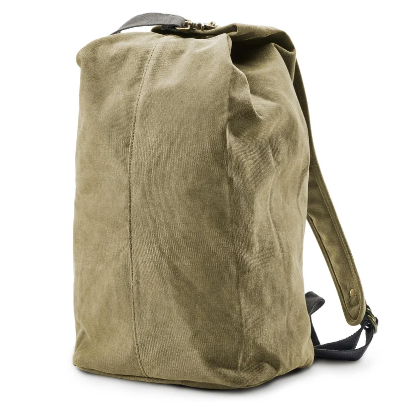 Army Green Vintage-Style Canvas Backpack for Men - Backpacks