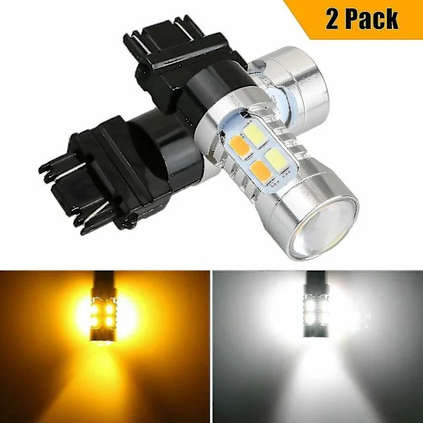 3157 LED DRL Hvite/amber Switchback Blinklys Parklys Pærer