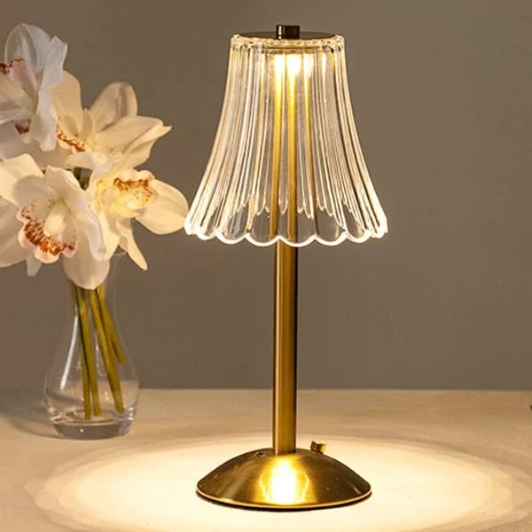 Cordless Table Lamps, Gold Rechargeable Lamps, USB Charging 12'' High Brass LED Desk Lamp with Built-in Dimmer