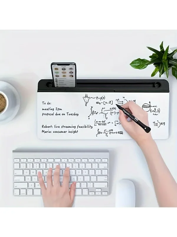 AliExpress - Schlanke Kompakte Glas-Schreibtischtafel mit Integriertem Stauraum, Moderner Schreibtisch-Organizer aus Gehärtetem Glas & Tastaturhalter,