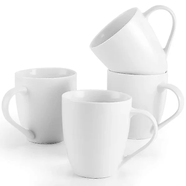 4 muggar vita stora kaffemuggar för kaffe och te