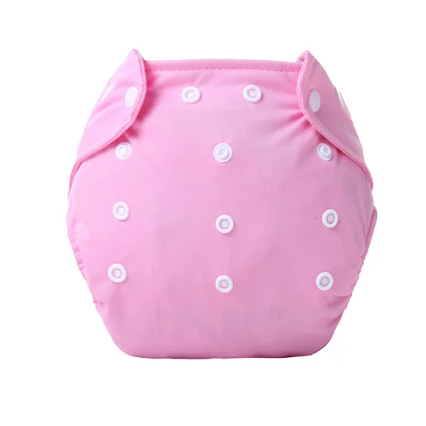 Stofble Diaper Polyester Fiber Tryklås Design Justerbar Lækagesikker Vaskbar Lommeble til Aldre 0 til 1,5 År Pink