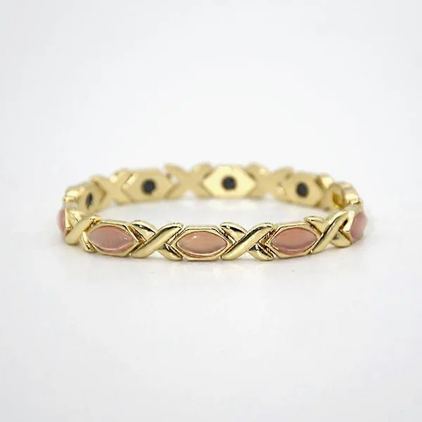 Mode Kvinders Krystal Armbånd Guld Og Sølv Rose Guld Farve Armbånd Vægttab Magnetisk Terapi Armbånd Sundhedssmykker YA0501-2