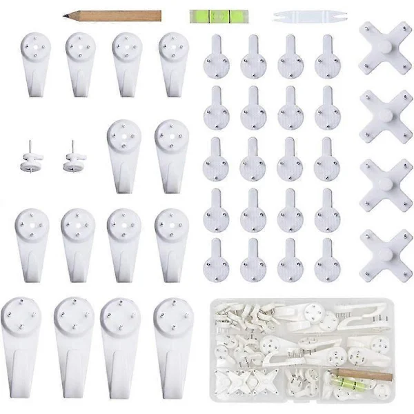 43 stk bildehenger uten boring hvit veggmontering uten boring plastkrok for oppheng av bildekrok bilderamme hatt