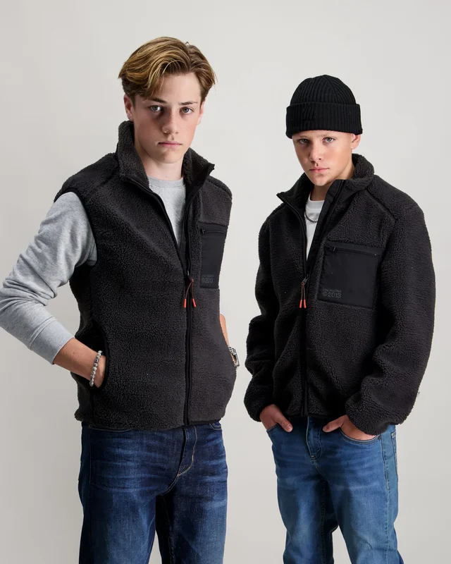 ONLY & SONS JUNIOR OSJDALLAS SHERPA VEST Sort Veste Dreng - Kids Brand Store