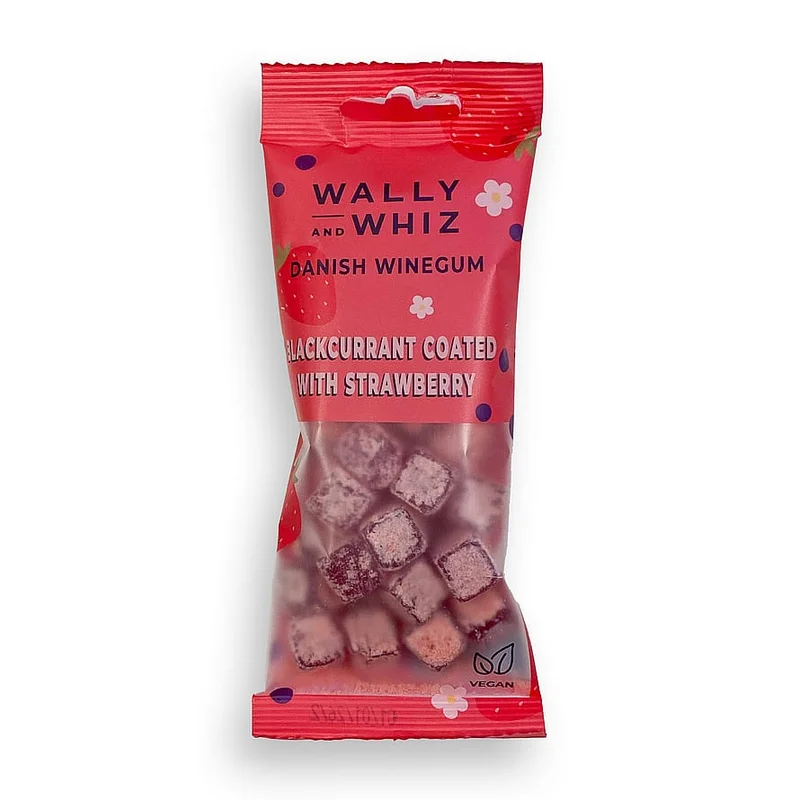 Wally and Whiz Blackcurrant w Strawberry 56g, Helse & Madvarer, Snacks, Lakrids & Vingummi
