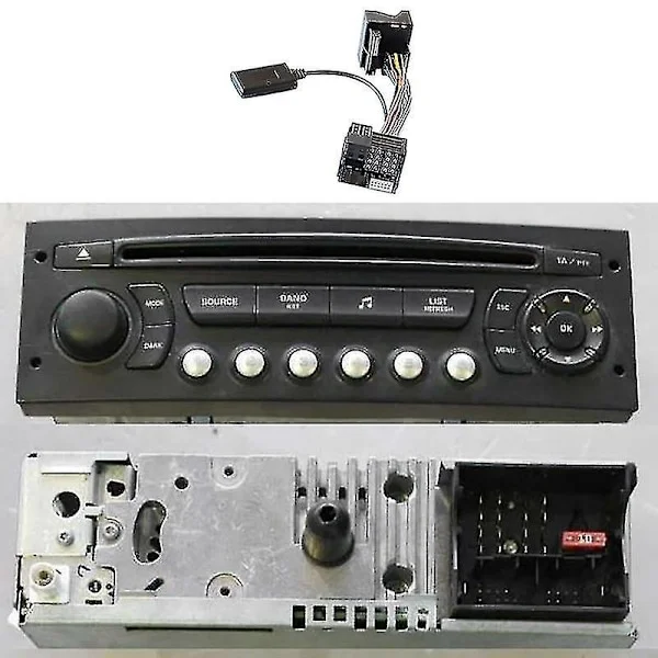 Bilstereo Bluetooth 5.0 Mottagare Aux Adapter för Peugeot Citroen C2 C5 Rd45 Rd4 Radiomodul Bluetooth Aux Kabel