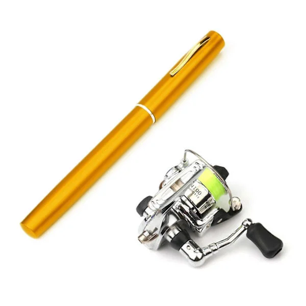 Hopfällbart Fiskespö Rulle Combo Mini Penna Fiskespö Kit Teleskopiskt Fiskespö Spinnrulle Co