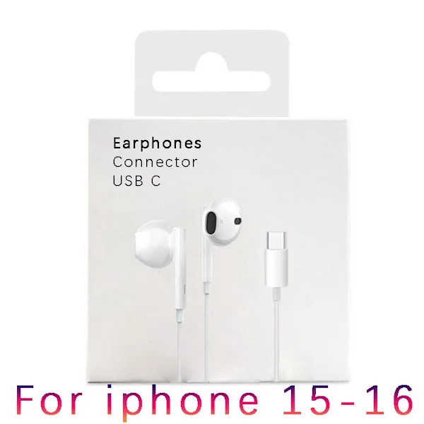 Originala trådbundna hörlurar för Apple Lightning iPhone 15 16 14 13 12 11 Pro Max Mini X XS XR X 7 8 6 Plus SE Hörlurstillbehör