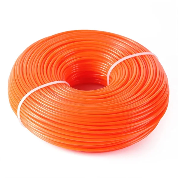 Trimmertråd - 30m rund trimmertråd - rund orange 2,4mm x 30m - Trimmertråd - Gräsklippartråd - Tillbehör till gräsklippare (30m - orange)