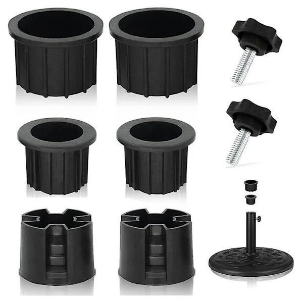 8 stk. Paraplyfot Hull Ring Plugghette og Lokk Terrasseparaplyfot Reservedeler Fot Stabilisator