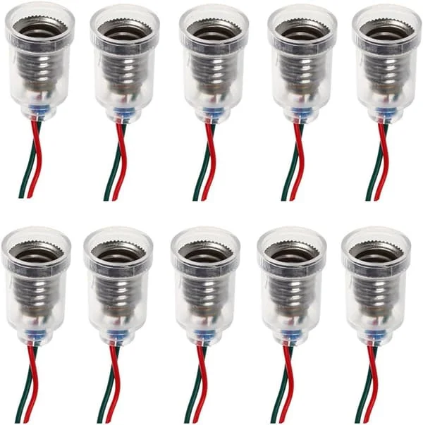 10 st E10 Lampsockel LED Skruvmontering Små Glödlampor Hållare Ljus Soc