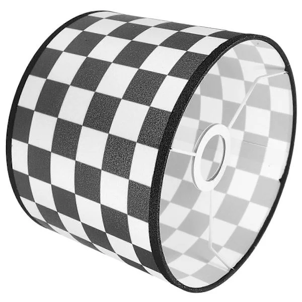 Rutig Lampskärm Ersättning Rutmönstrad Lampskärm För Bordslampa Svart och Vit 22cm Diameter x 17cm Höjd Dekoration 1-pack