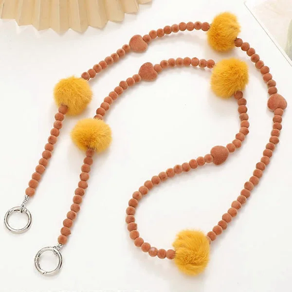 Plant Velvet Beaded Phone Necklace Stylish Crossbody Chain for Phone Case
