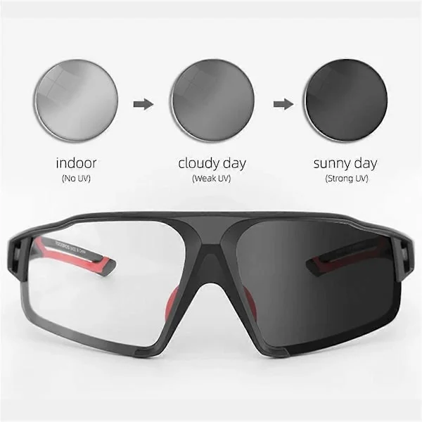 ROCKBROS Photochromic Cycling Glasses Men's Sports Sunglasses Mountain Bike Road Bike Goggles-FF-