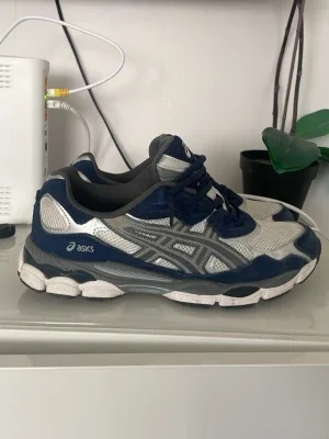 Asics blå och silver sneakers