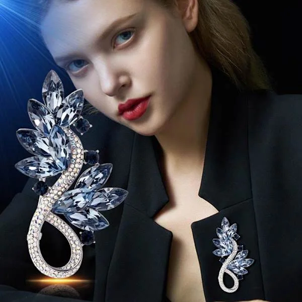 Mode Luksus Rhinestone Krystal Brocher Kvinder Tøj Frakke