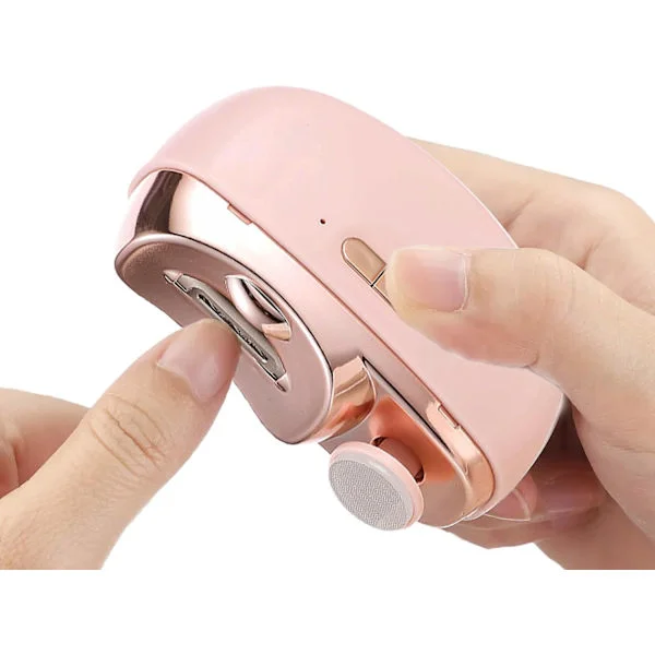Electric Nail Clipper, Nail File with Light and 2 Speeds, Rechargeable Safety Nail Scissors for Caregivers, Elderly, Children