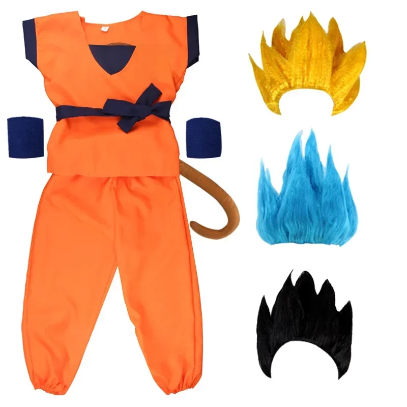 AliExpress - Enfants Anime Z Son Goku Cosplay Costume garçon carnaval fête Costume Goku soleil déguisement gilet ceinture poignet enfants Halloween 