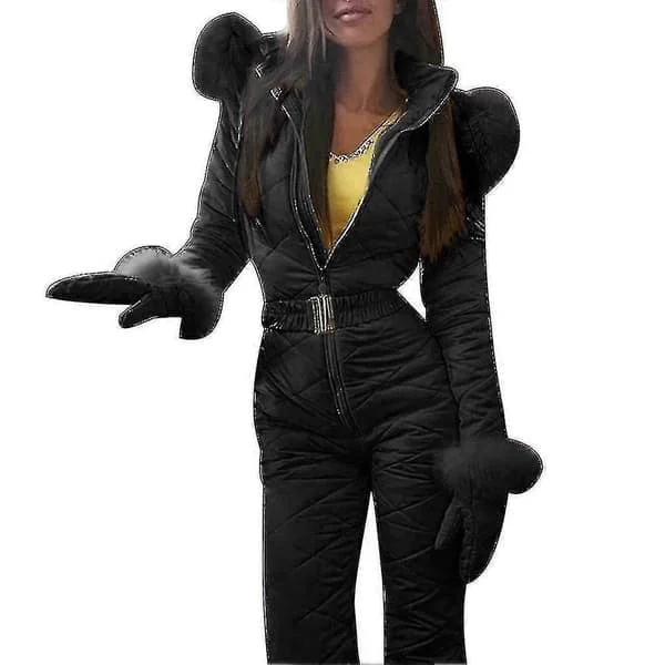 Dam Vinter Varm Snödräkt Utomhus Sportbyxor Skidoverall Vattentät Jumpsuit