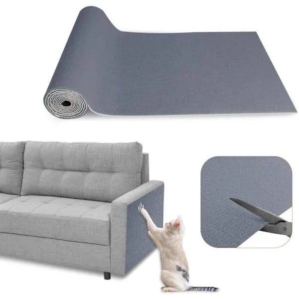 30×100 cm selvklæbende kradsebræt til katte, vægbeskytter til kradsebræt, sofakradsebræt, kattekradsemåtte, hjørne DIY grå
