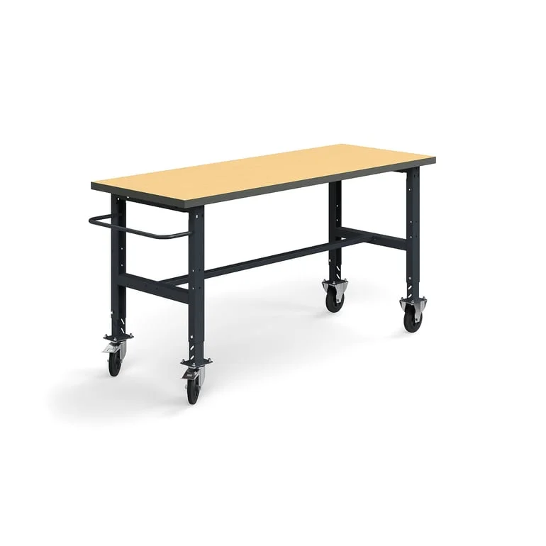 Mobile workbench TRUST, 2000x760 mm, 200 kg load, hardboard