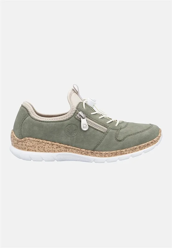 Rieker - Sneakers med slippers i lys kakigrøn til damer i størrelse 37 - Cellbes