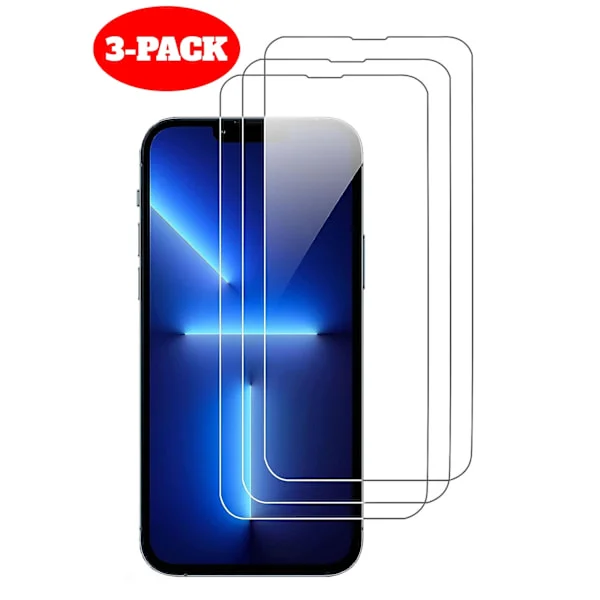 3-PACK iPhone 13 / 13 PRO Skärmskydd i Härdat glas